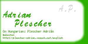 adrian plescher business card
